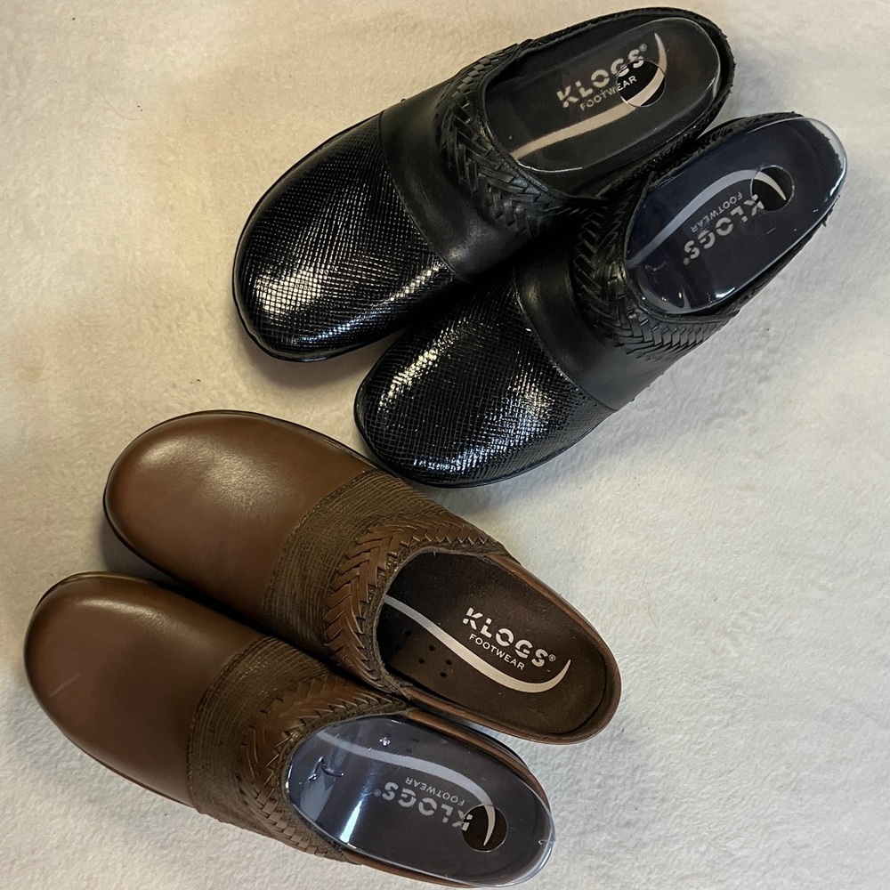 Klogs Black and Brown Mules